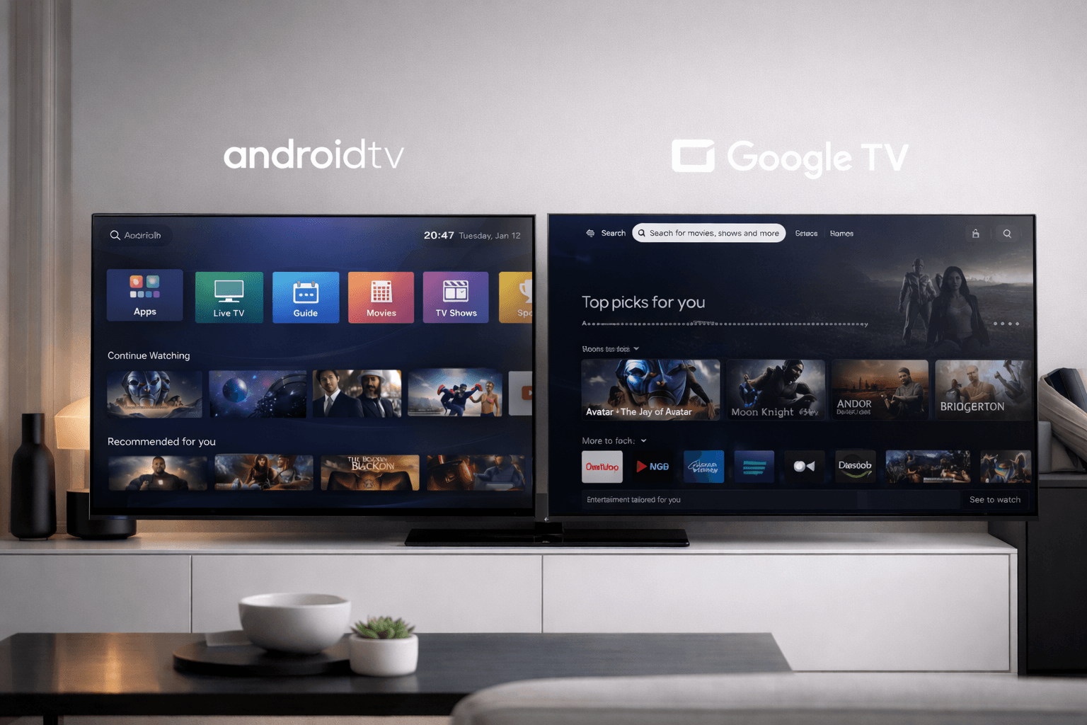 Android tv vs Google tv : quelles différences et quel système choisir ?