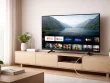 Smart TV connectée en Wi-Fi et par câble Ethernet dans un salon moderne